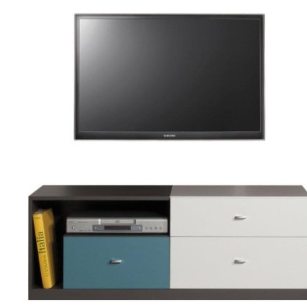 LOWBOARD FIUME 120/45/50 cm, Graphitfarben - Blau/Graphitfarben, Holzwerkstoff (120/45/50cm) - MASSENO