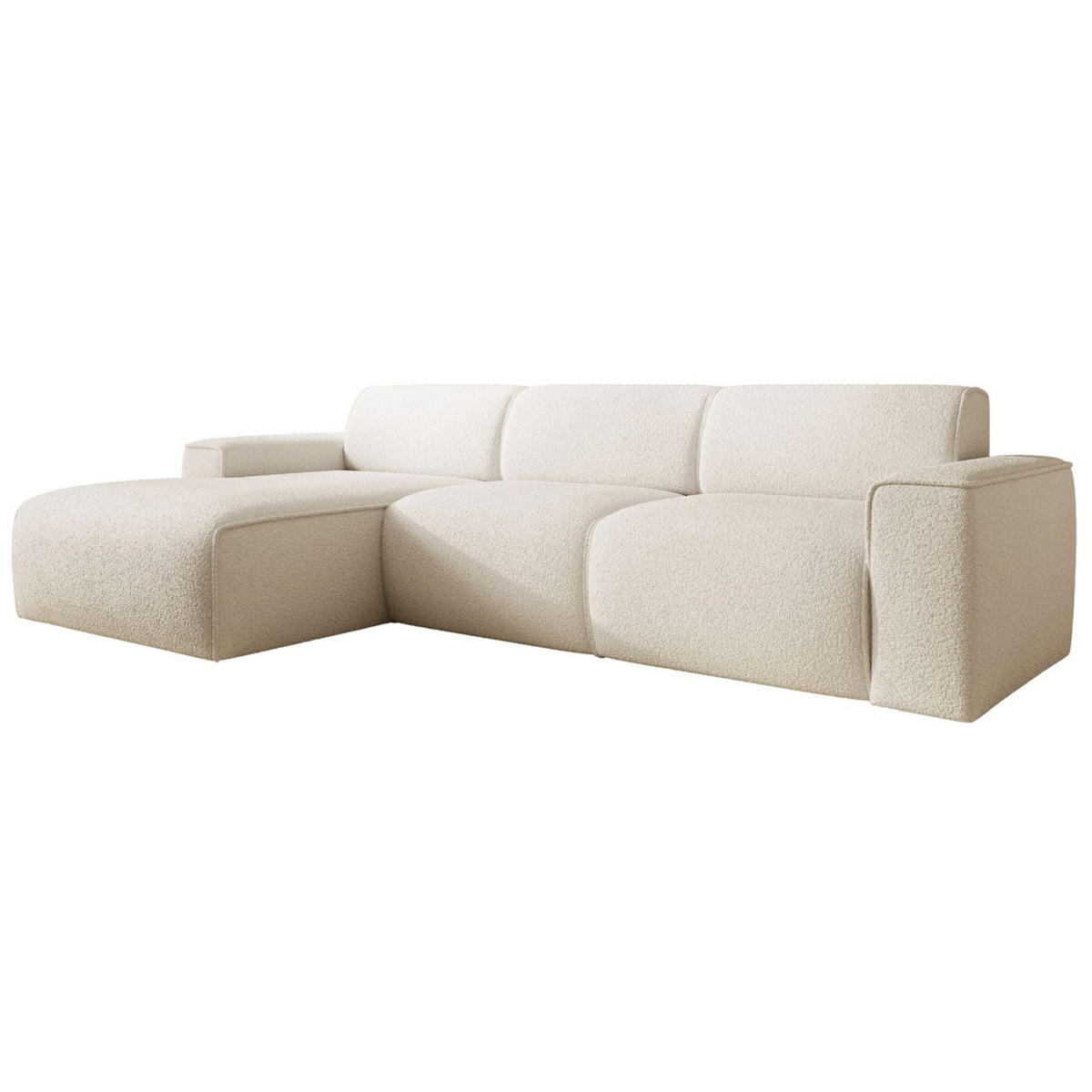 ECKSOFA Bouvi Creme links - Creme/Schwarz, Kunststoff/Textil (310/165cm) - Selsey