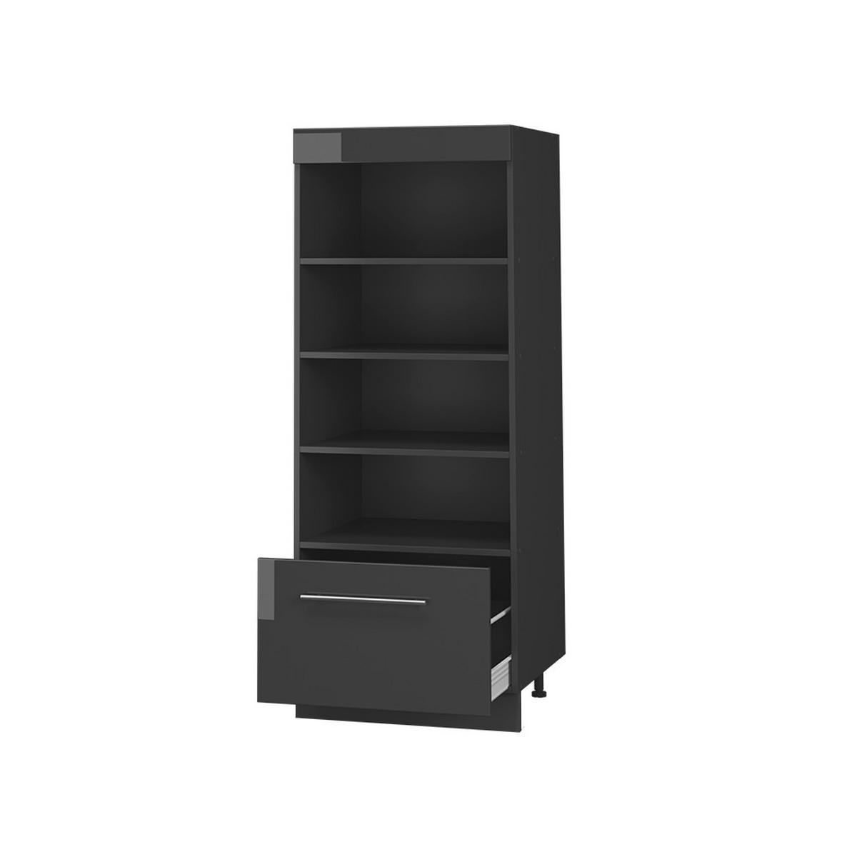 KÖKSHYLLA Fame-Line, Antracit högblank/antracit, 60 cm - Antracit/Svart högglans, Träbaserade material (60/153.6/58.1cm) - Vicco