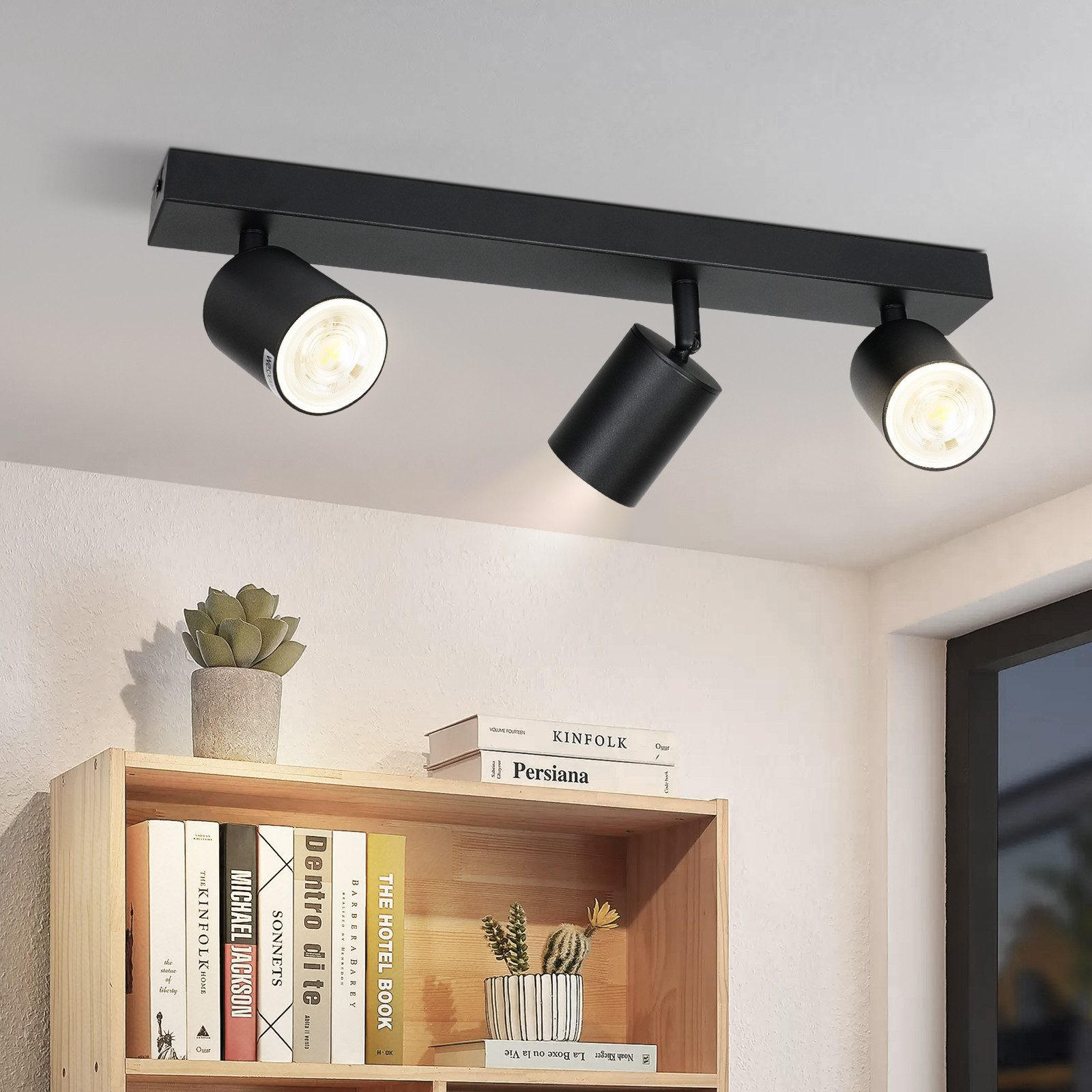 STRAHLER Ansbach 3-flammig 42/5/14.4 cm - Schwarz, Metall (42/5/14.4cm) - Nettlife