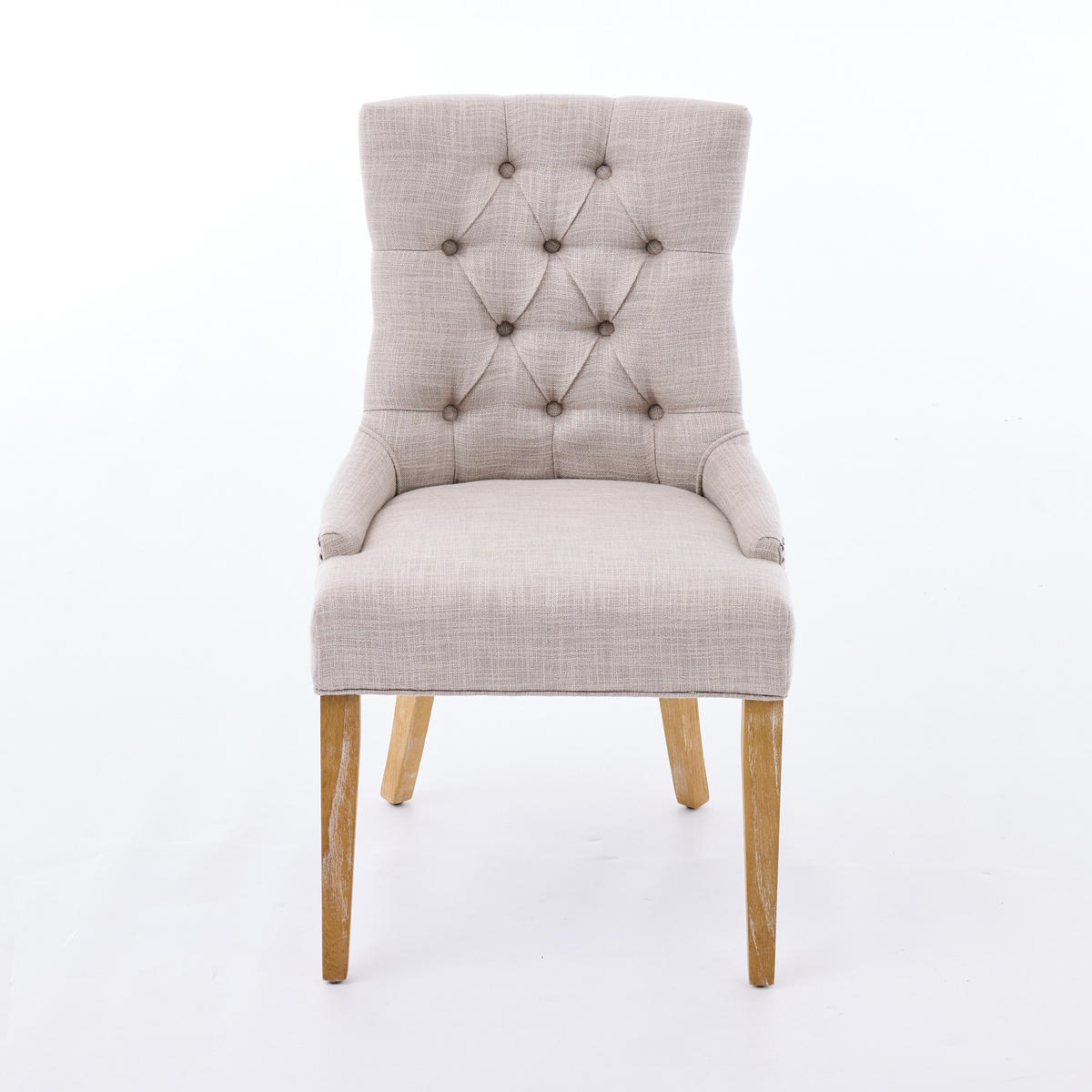 STUHL-SET DE-36436 2 Stück mit Eichenholzbeinen Beige - Beige, Holzwerkstoff (63/92/56.5cm) - ComfortXL