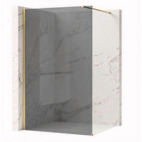 DUSCHWAND Rea Flexi Grey / Brush Gold 140 - Goldfarben, Glas (120/140/195cm) - REA