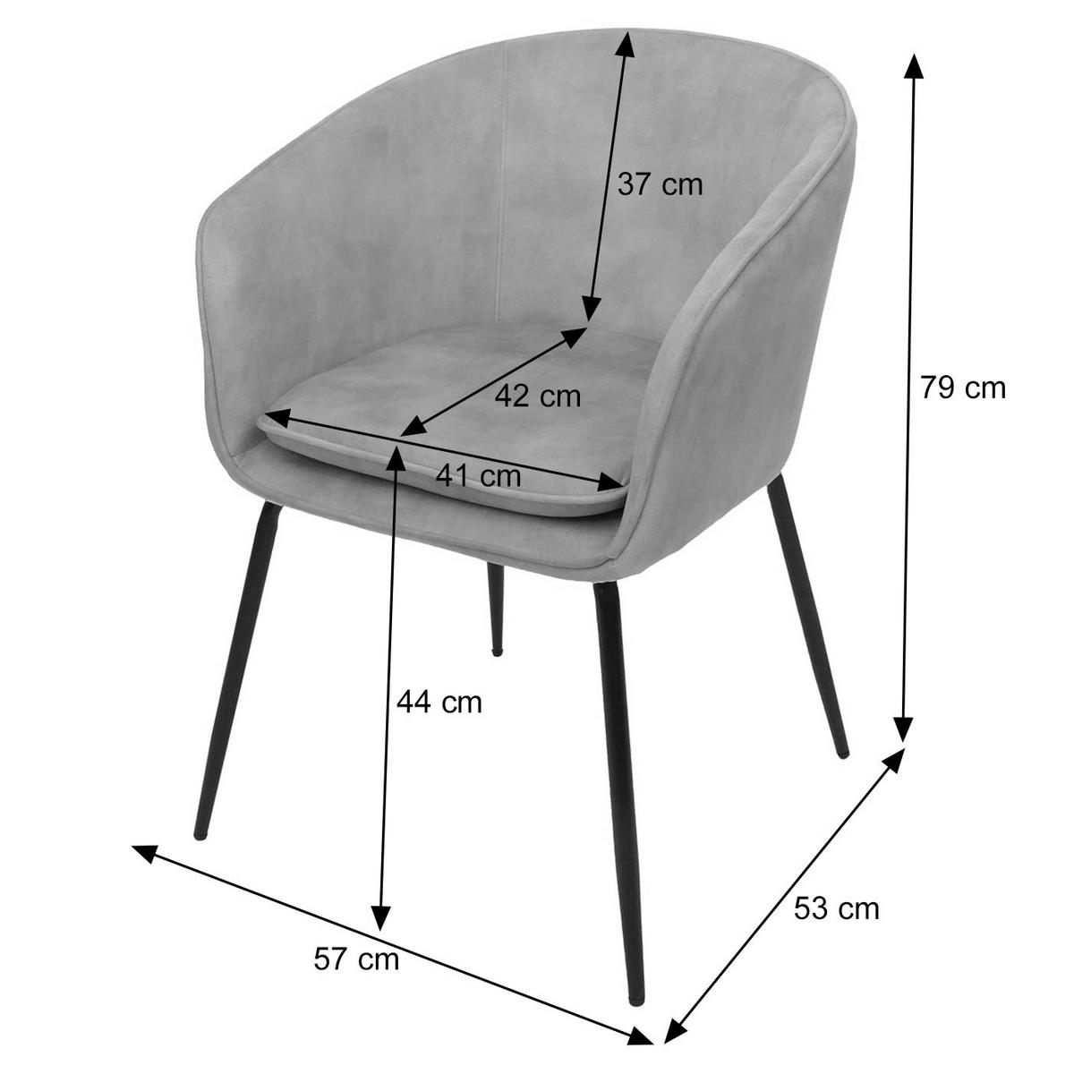 ESSZIMMERSTUHL Grau - Dunkelgrau/Grau, Textil (57/79/53cm) - MCW