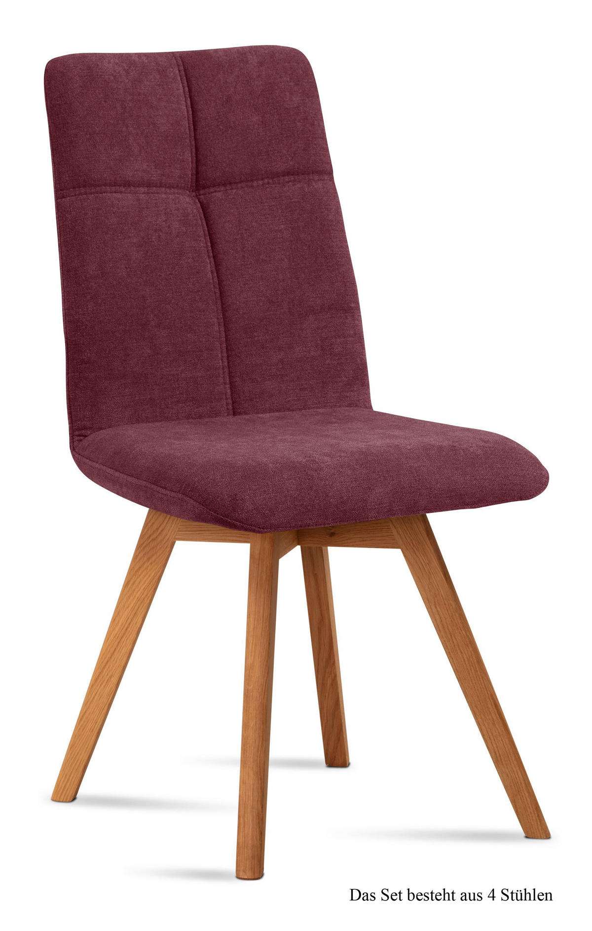 ESSZIMMERSTUHL (4er-Set) Dimut 47x92x60 Eiche geölt/Marsala - Eichefarben/Brombeere, Kunststoff (60/92/47cm) - 58aufmkessel