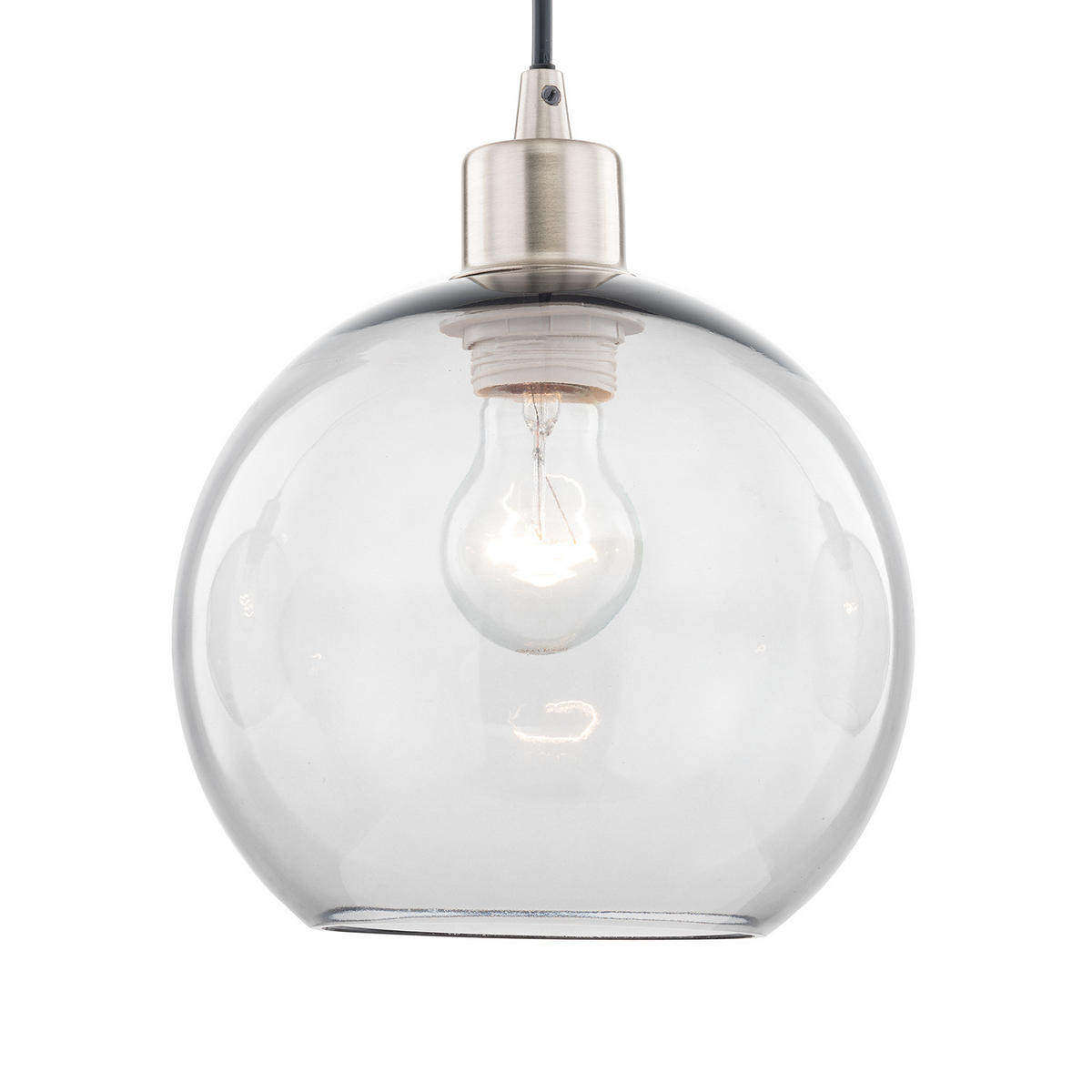 PENDELLEUCHTE - Eisen / Glas, 3-flammig - Silberfarben, Glas (20/81/150cm) - home24