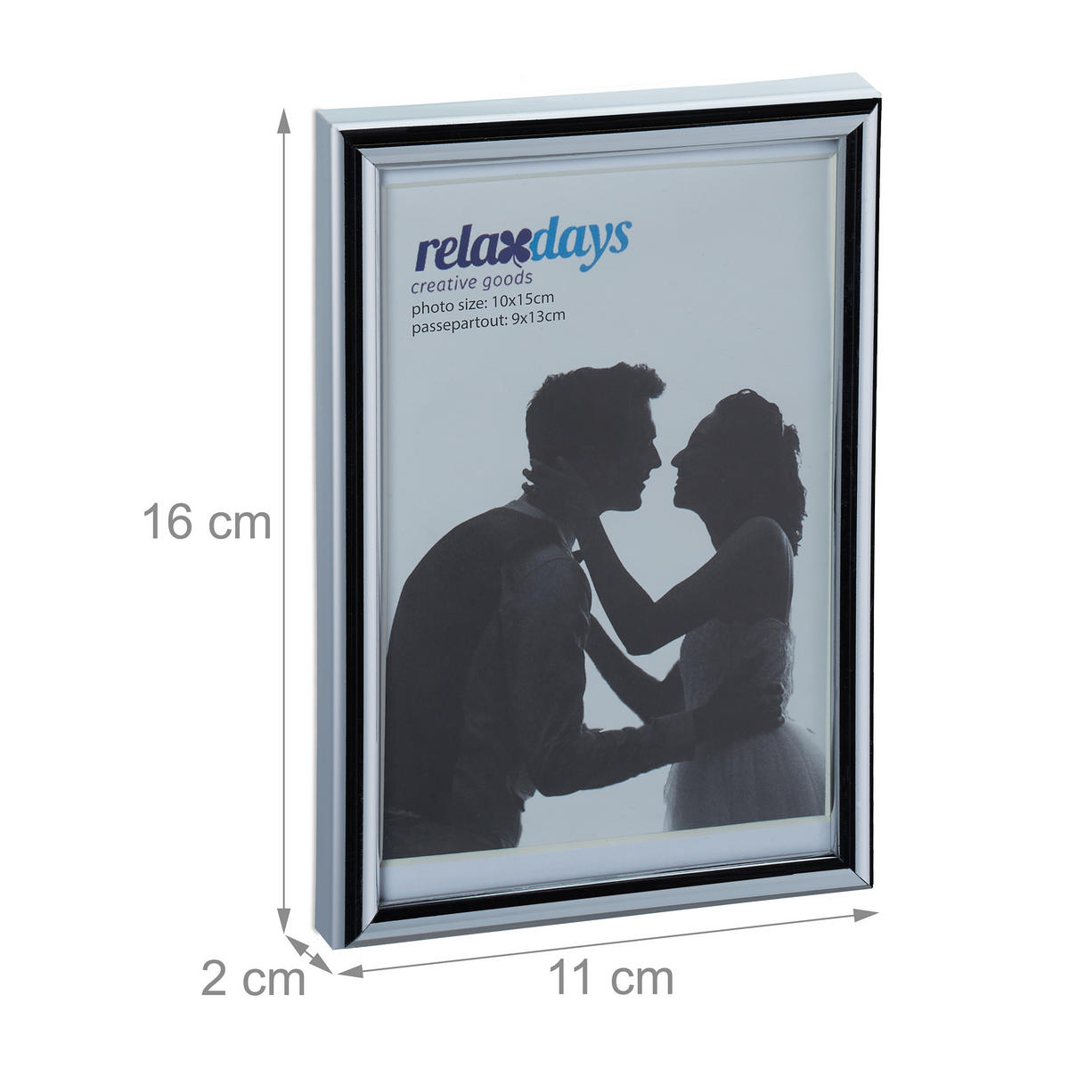 BILDERRAHMEN - Silberfarben, Glas/Holzwerkstoff (11/16/2cm) - Relaxdays