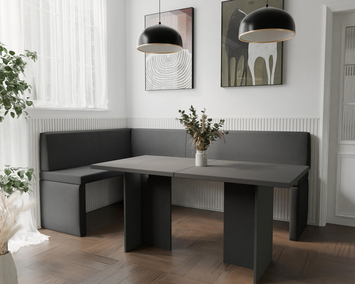 ECKBANK links OWEN Kunstleder, 128/168 cm Anthrazit - Anthrazit, Holz/Kunststoff (128/168cm) - Idohome