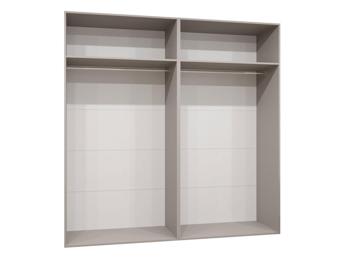 DREHTÜRENSCHRANK Malaga 200 mit Frontspiegel - Schwarz, Holzwerkstoff (200/202/52cm) - MIRJAN24
