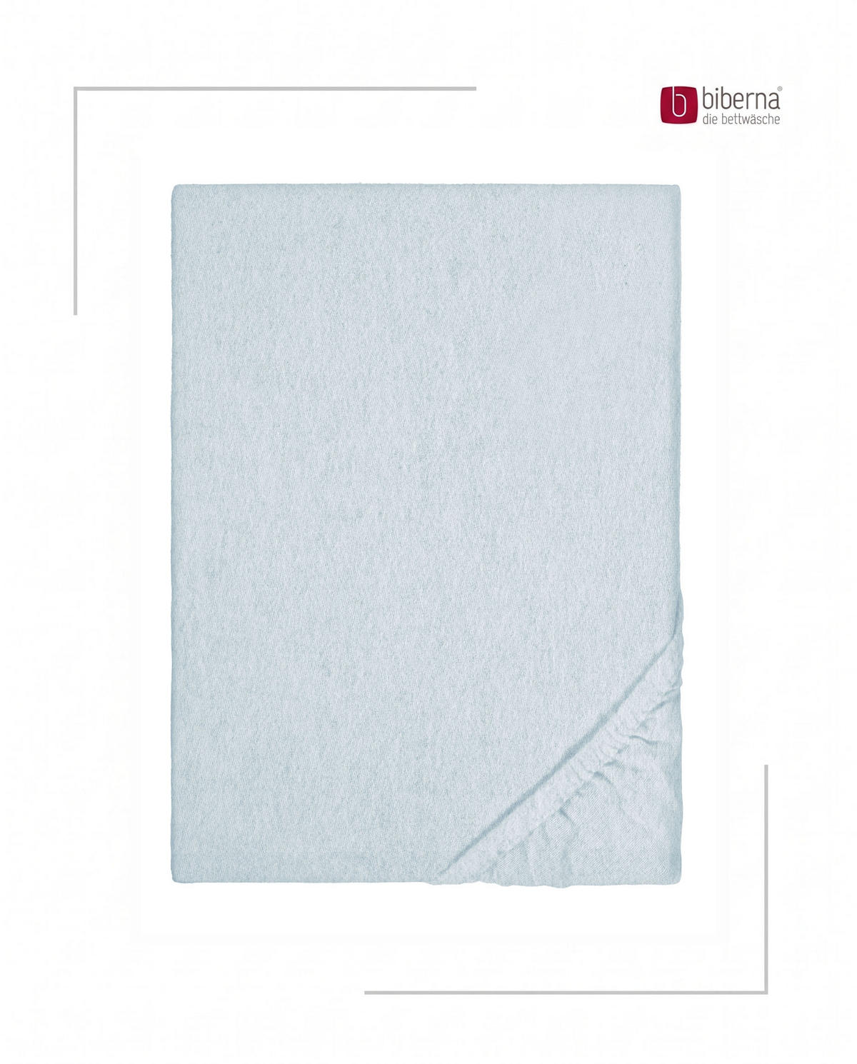 SPANNBETTTUCH Premium Biber Melange UNI ciel, 140x200 cm - 160x200 cm - Hellblau, Textil (160/200cm) - biberna