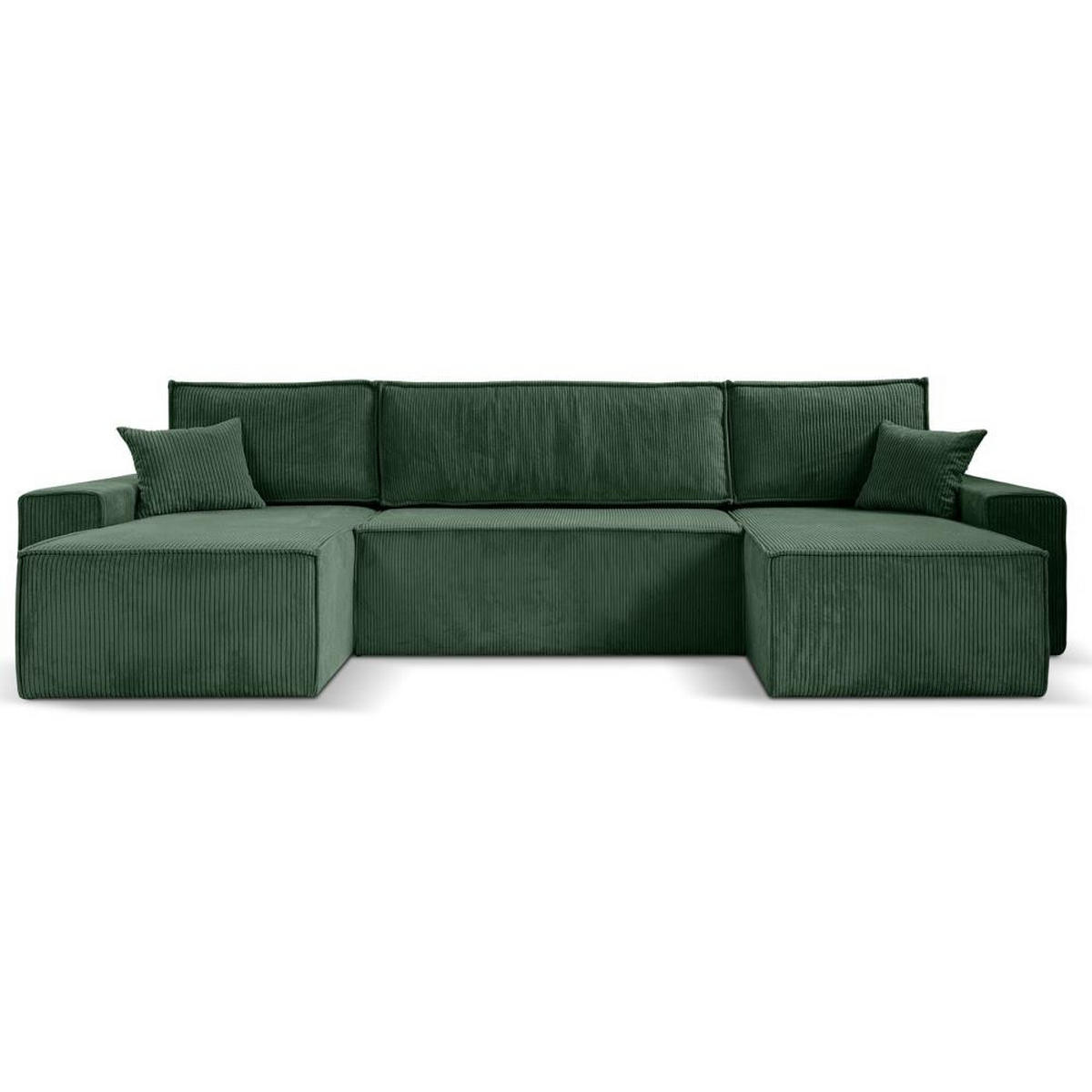 WOHNLANDSCHAFT Hektor U mit Schlaffunktion grün - Grün, Textil (377/94/152cm) - Beautysofa
