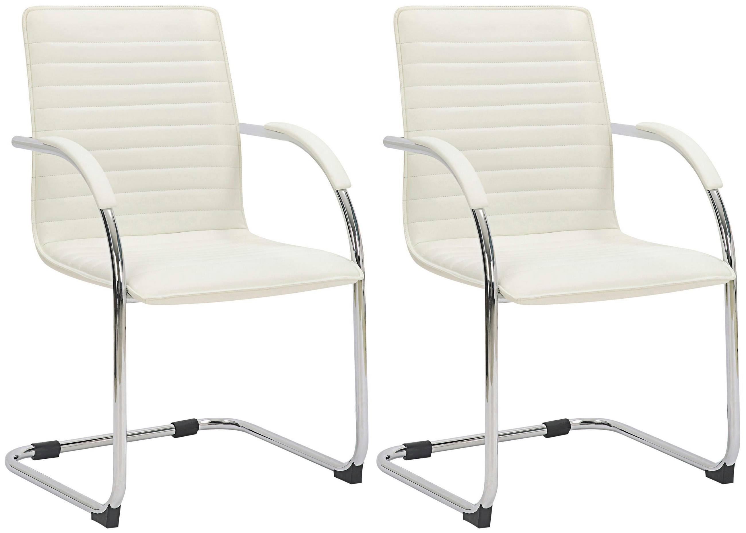 SCHWINGSTUHL 2er Set Lederlook weiß - Weiß, Textil/Metall (56/95/60cm) - CLP