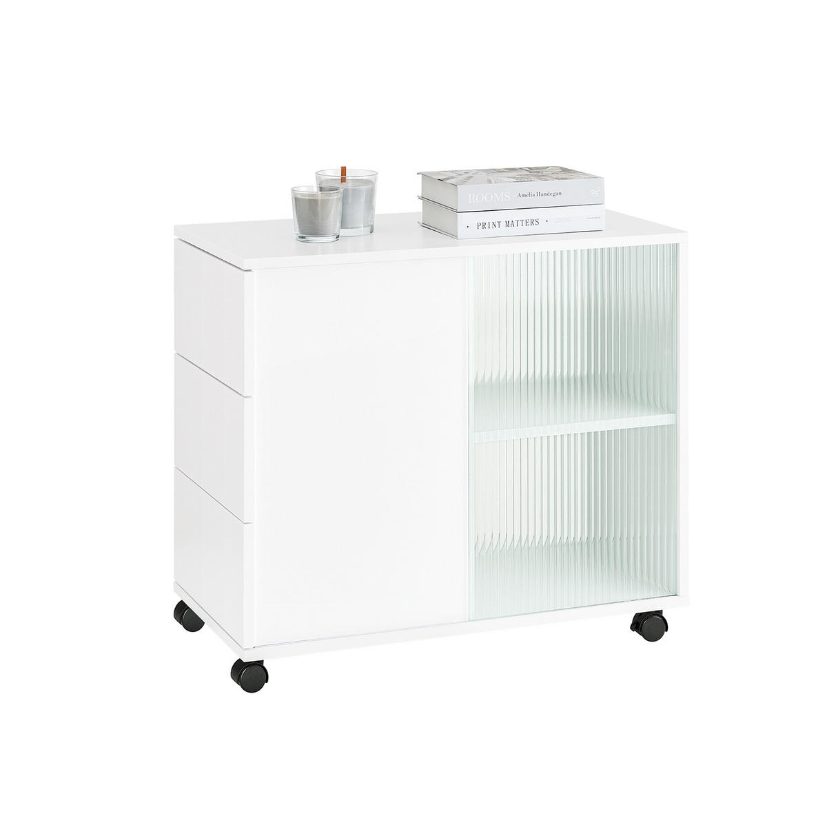 AKTENSCHRANK Weiß - Weiß, Glas/Holzwerkstoff (35/61/70cm) - SoBuy