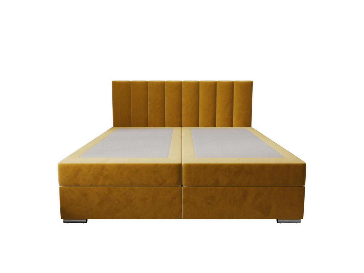 BOXBETT ZILANO 2 mit Matratze H3 und Topper 140x200 Itaka 33 - Orange, Holz/Textil (140/200cm) - Bedante