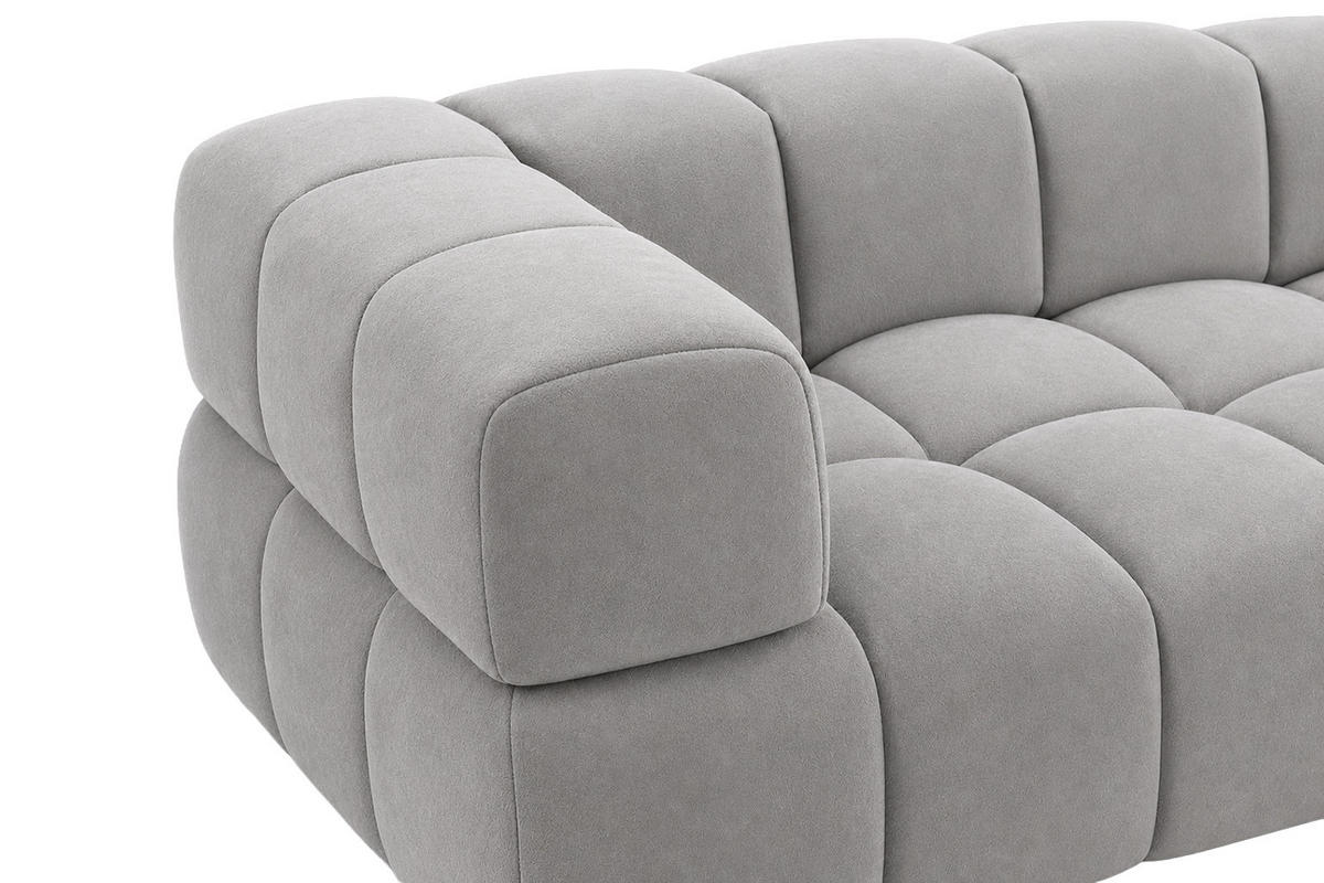 POHOVKA 2místná, velurová tkanina Bluvel, Popelavě šedá, Averro - šedá, dřevo (200/70/96cm) - Kaiser Möbel