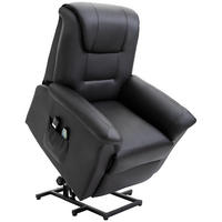 FERNSEHSESSEL mit Aufstehhilfe, Schwarz - Schwarz, Kunststoff/Metall (95/106/93cm) - HOMCOM
