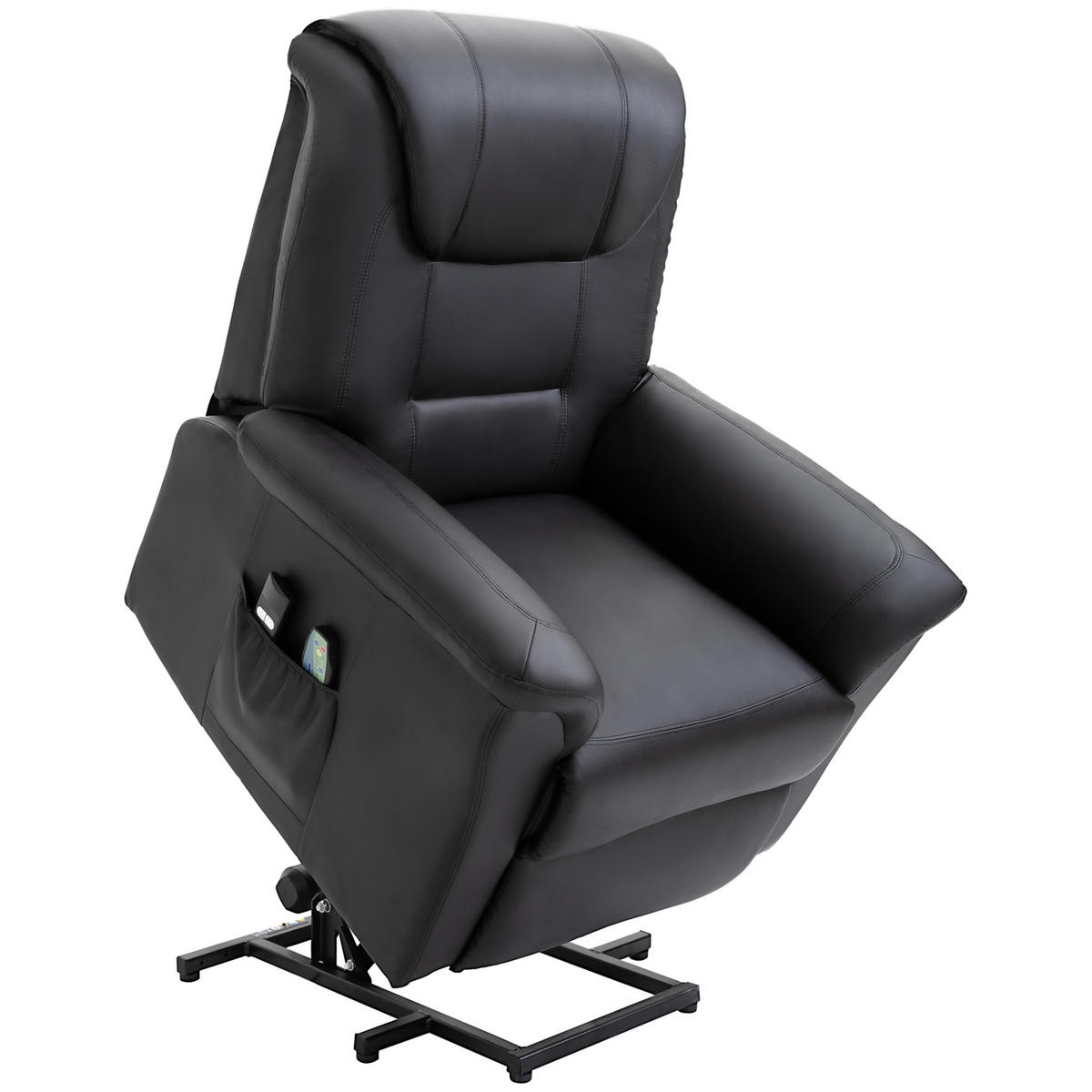 FERNSEHSESSEL mit Aufstehhilfe, Schwarz - Schwarz, Kunststoff/Metall (95/106/93cm) - HOMCOM