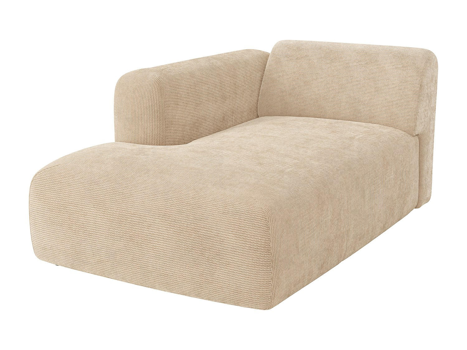 RECAMIERE ohne Schlaffunktion - 1 Person - samt - beige Pogni - Beige, Textil (108/73/163cm) - Vente-Unique
