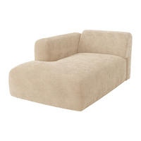 RECAMIERE ohne Schlaffunktion - 1 Person - samt - beige Pogni - Beige, Textil (108/73/163cm) - Vente-Unique