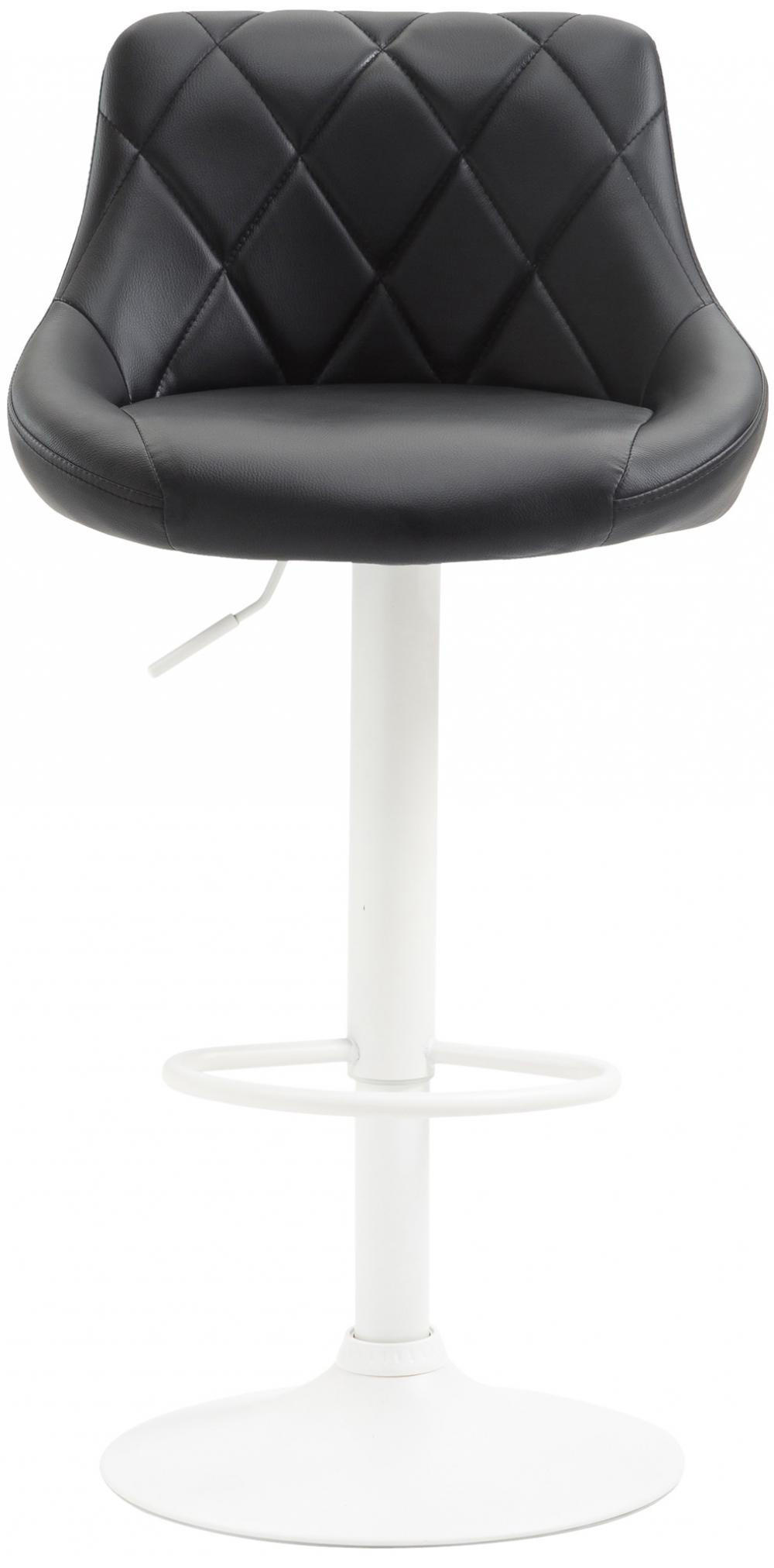 BARHOCKER Lederlook schwarz - Schwarz/Weiß, Textil/Metall (46/83/49cm) - CLP