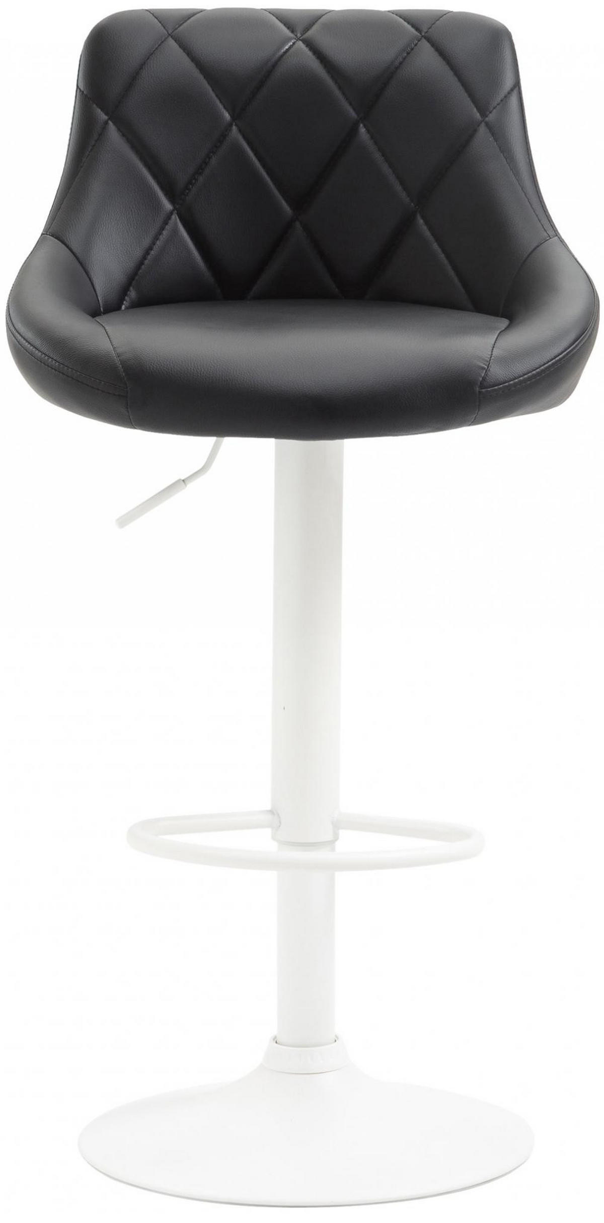 BARHOCKER Lederlook schwarz - Schwarz/Weiß, Textil/Metall (46/83/49cm) - CLP