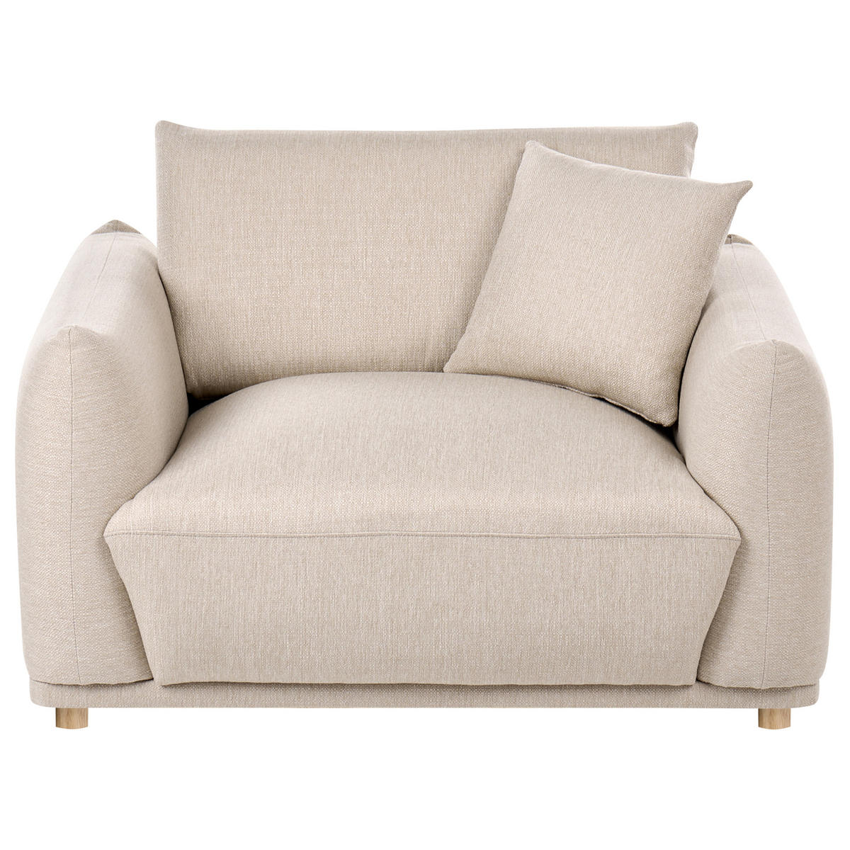 SESSEL Stoff Beige Jubek - Beige, Textil (120/81/104cm) - Beliani