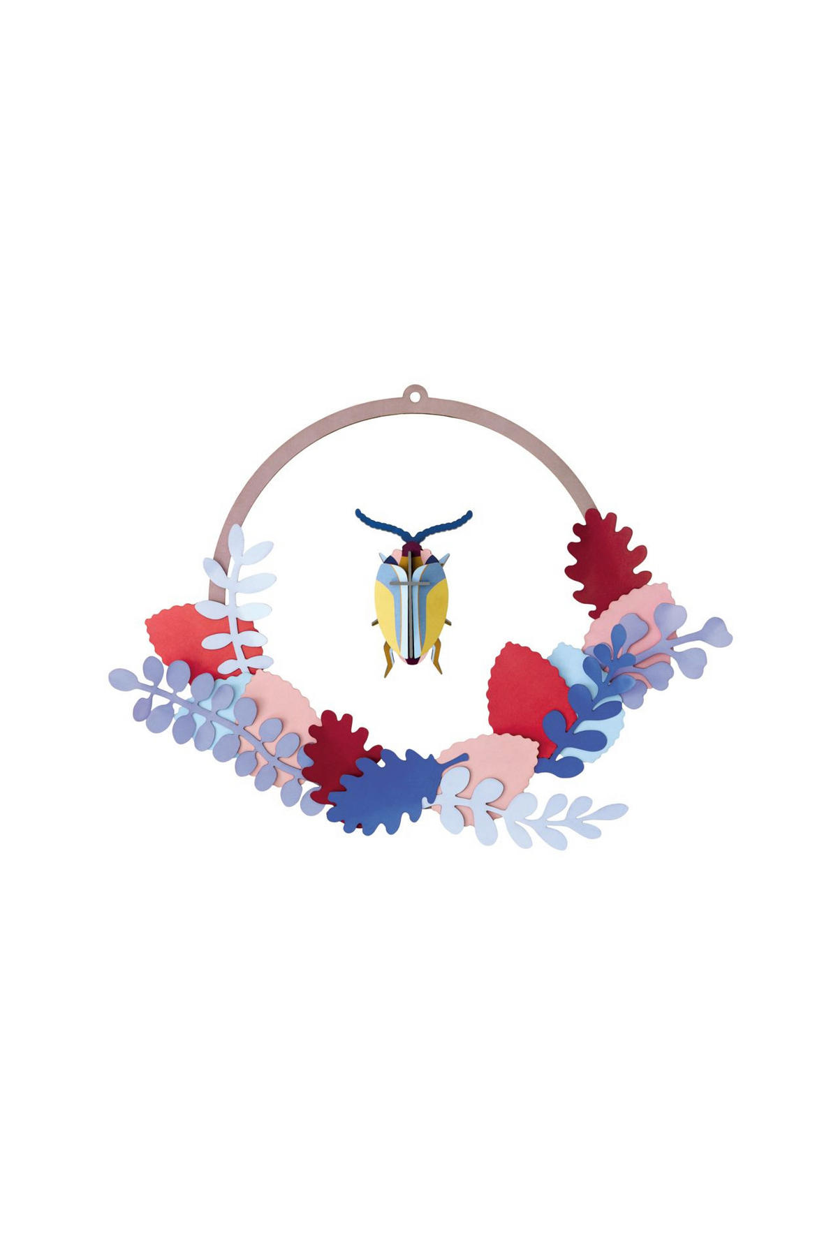 WANDDEKO Käfer-Blumenkranz 31/31 cm - Multicolor, Wellpappe (31/31/1cm) - KUNSTLOFT