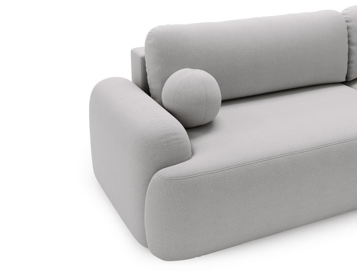ECKSOFA DION HELLGRAU L - Rechts - Hellgrau, Textil (261/177cm) - Luxkor24