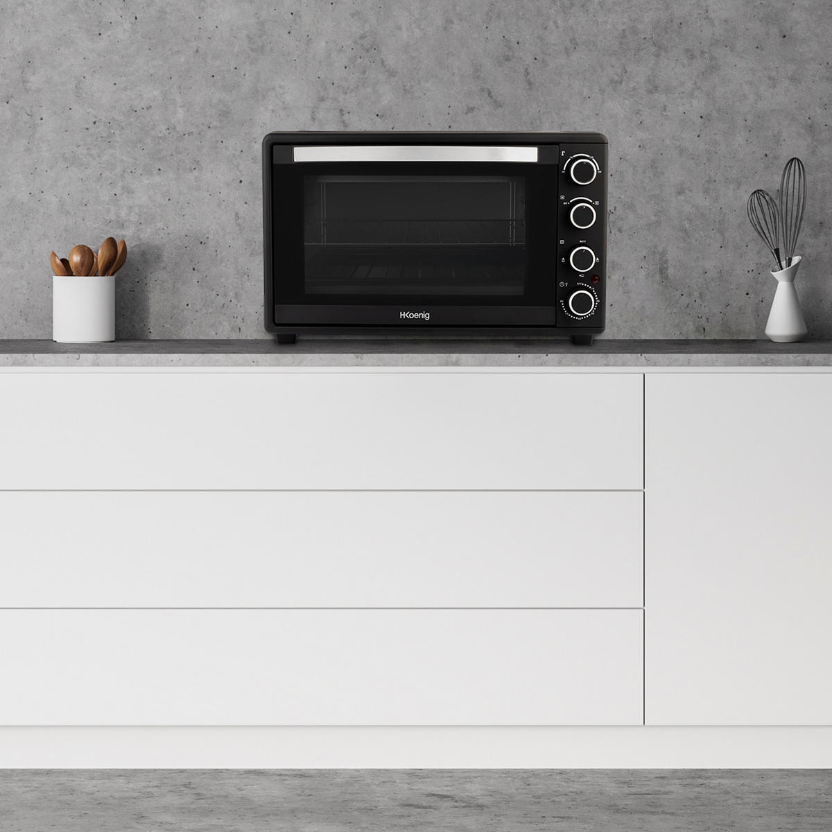 MINI-BACKOFEN FO45 Schwarz - Schwarz, Metall (55.8/35/45.5cm) - HKoenig