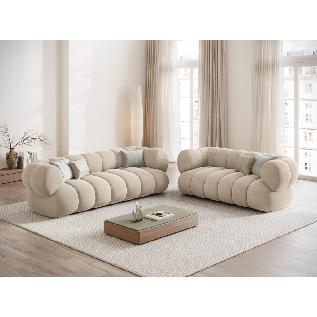 Thumbnail - Cosmopolitan Design Sofa, Creme, Textil, 2-Sitzer, 95x70x180 cm, Wohnzimmer, Sofas & Couches, Sofas, 2-Sitzer Sofas