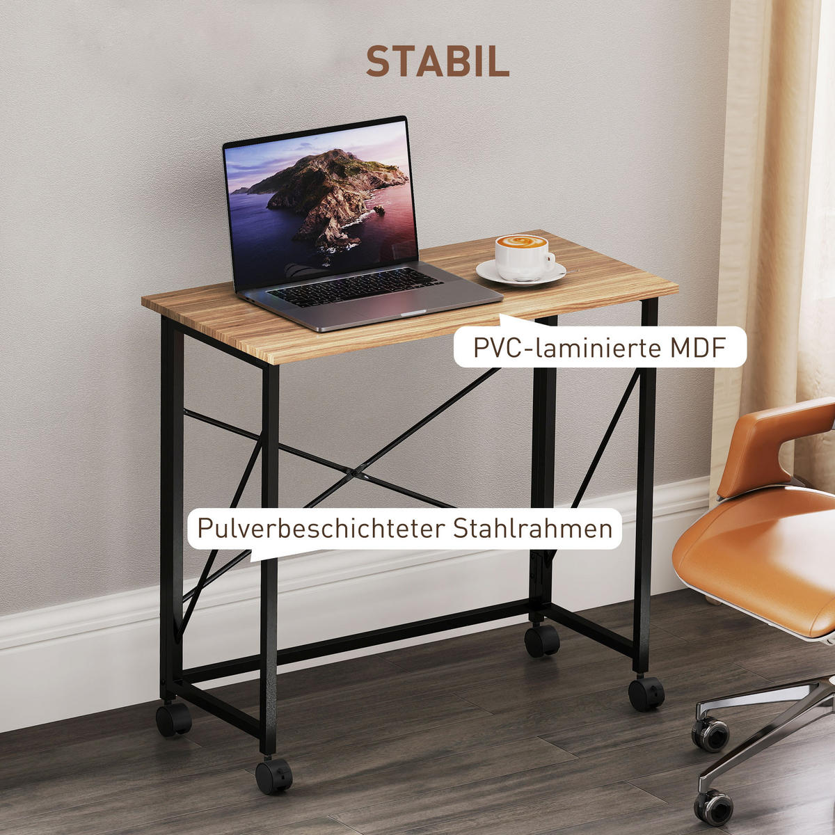 SCHREIBTISCH Eichefarben 40.0/80.0/75.0 cm - Eichefarben, Holzwerkstoff (40/80/75cm)