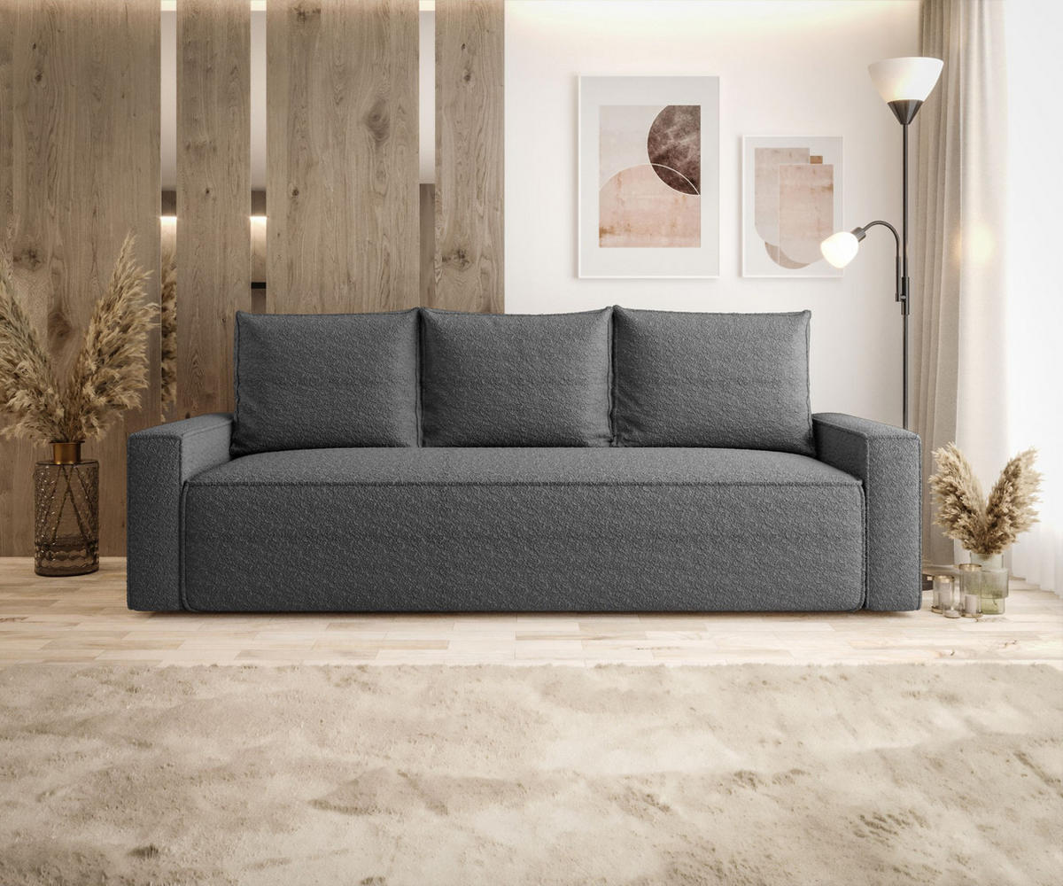 SOFA mit Schlaffunktion SAVIO Quelle 92 - Dunkelgrau, Textil (232/90/90cm) - Bedante