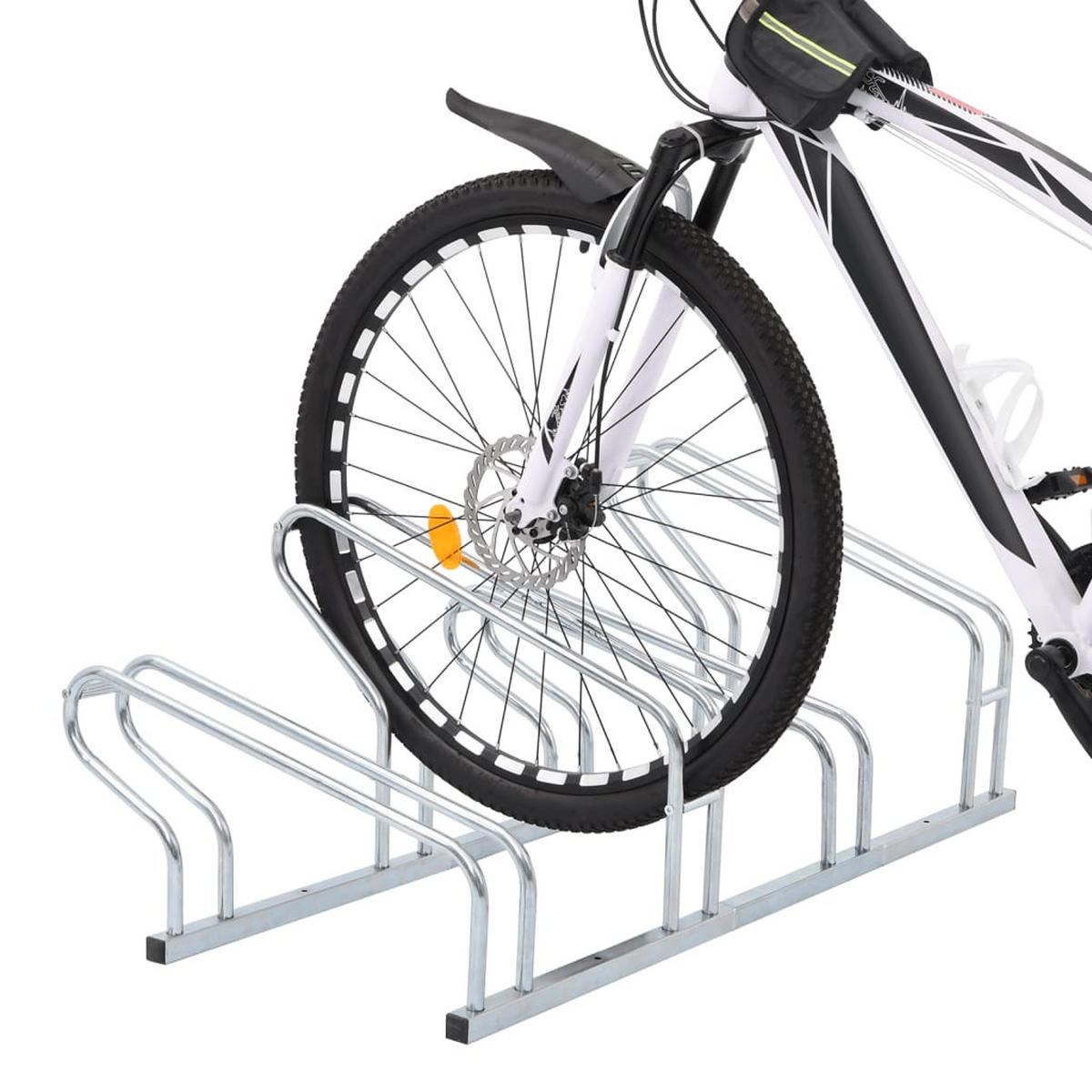 FAHRRADSTÄNDER Für 4 Fahrräder Freistehend Verzinkter Stahl - Silberfarben, Metall (41/42/103.5cm) - vidaXL