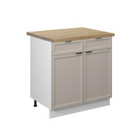 KÜCHENUNTERSCHRANK Fame-Line GrauBeige 80 cm, AP Eiche - Weiß/Grau, Holzwerkstoff (80/82/60cm) - Vicco