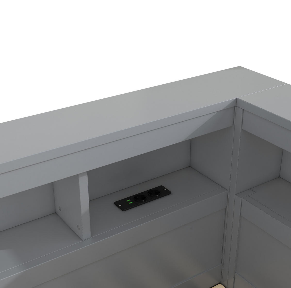 DAYBETT 90/200 cm Grau mit Steckdose, USB, Staufach, ohne Matratze - Grau, Holzwerkstoff (90/200cm) - MIVRAY