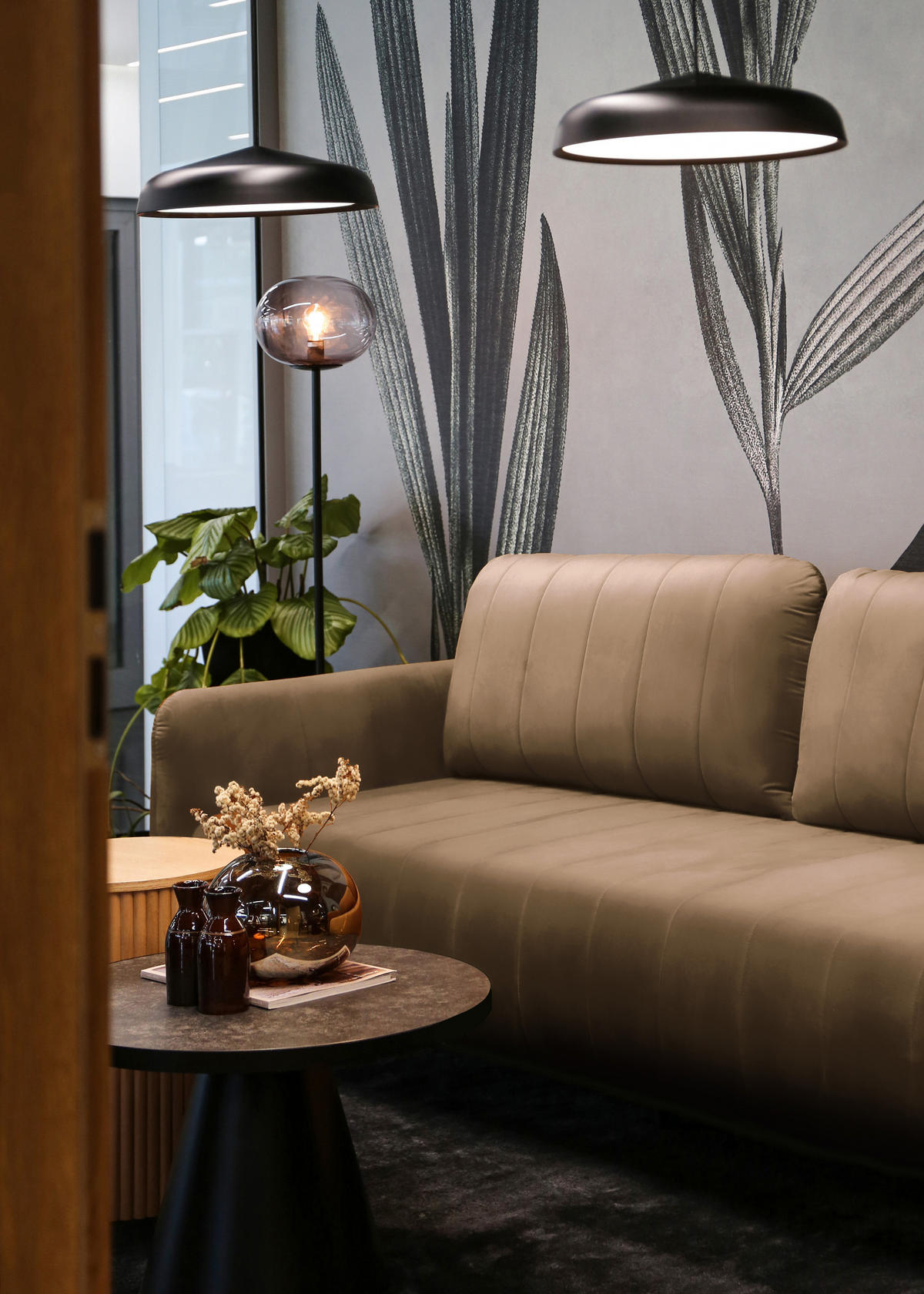 SCHLAFSOFA Neva Beige Velours 234 cm - Beige/Schwarz, Textil/Metall (234/90/100cm) - Selsey