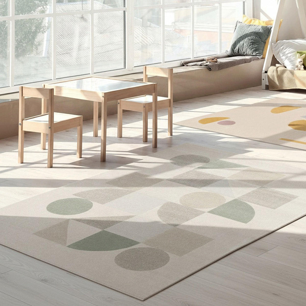 GEOMETRISCHER Teppich weich und bequem grün - Grün, Textil (120/170cm) - AFK Living