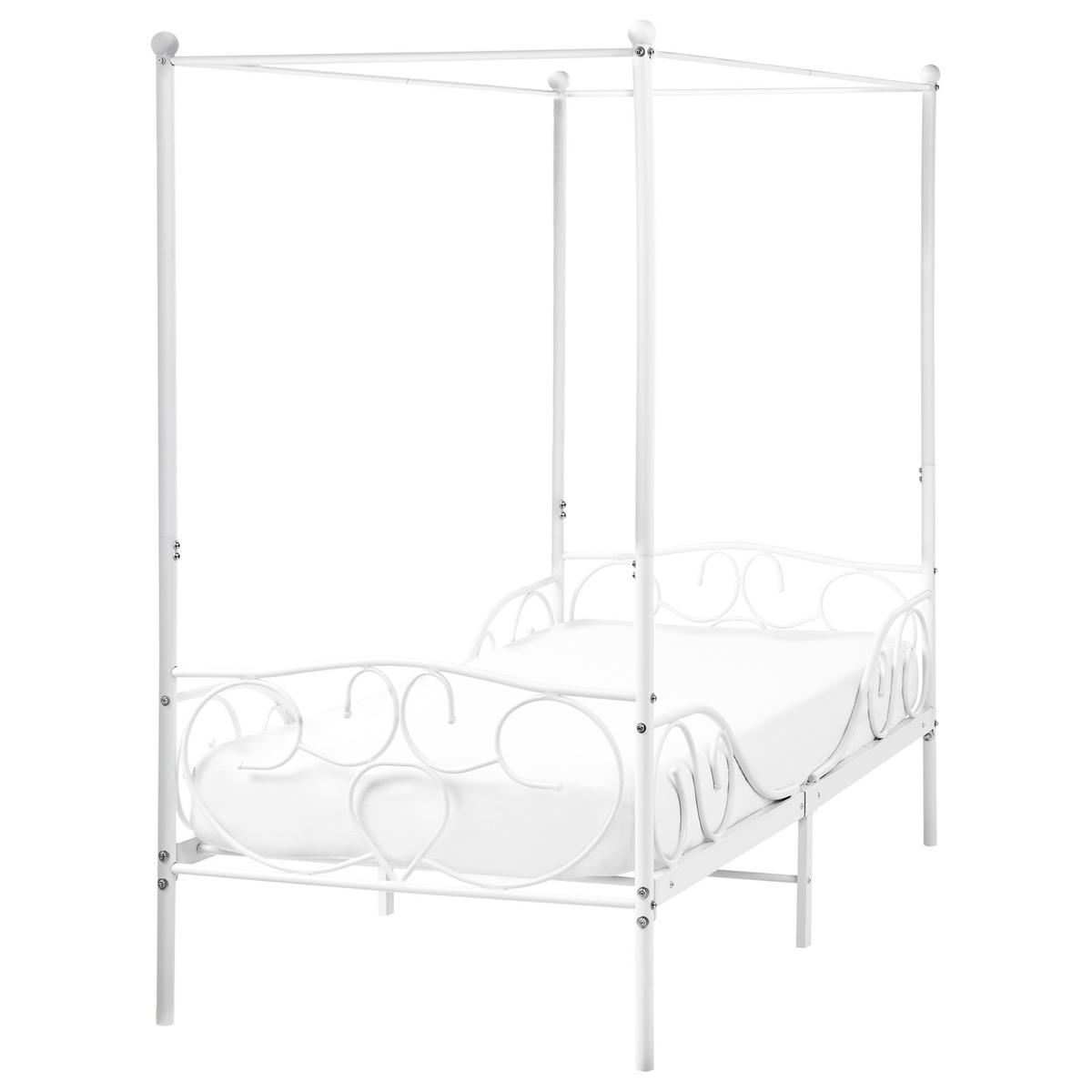 HIMMELBETT 90x200 cm Weiß Sormery - Weiß, Metall (90/200cm) - Beliani