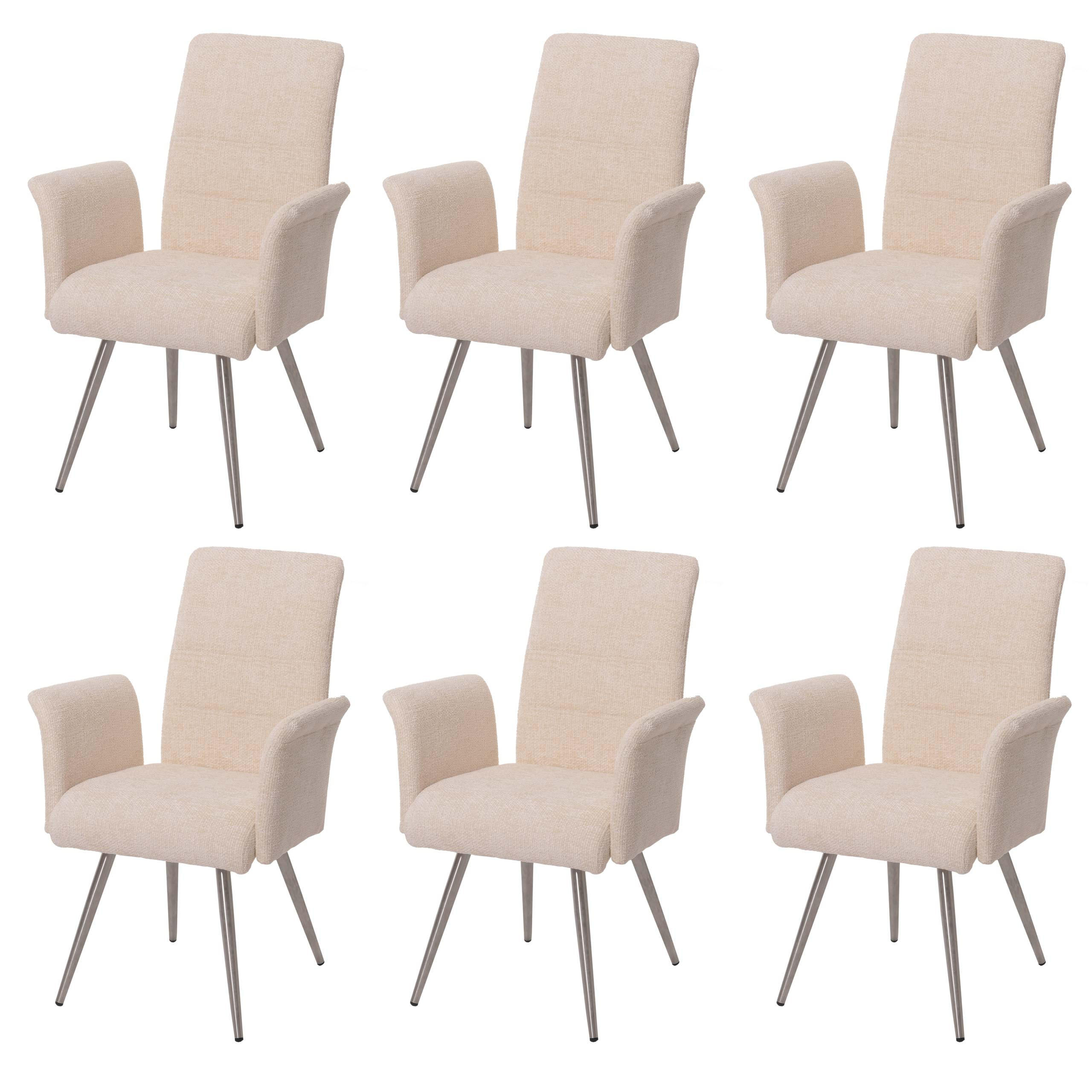 ESSZIMMERSTUHL Cremeweiß 2er-Set - Weiß, Textil (64/98/58cm) - MCW