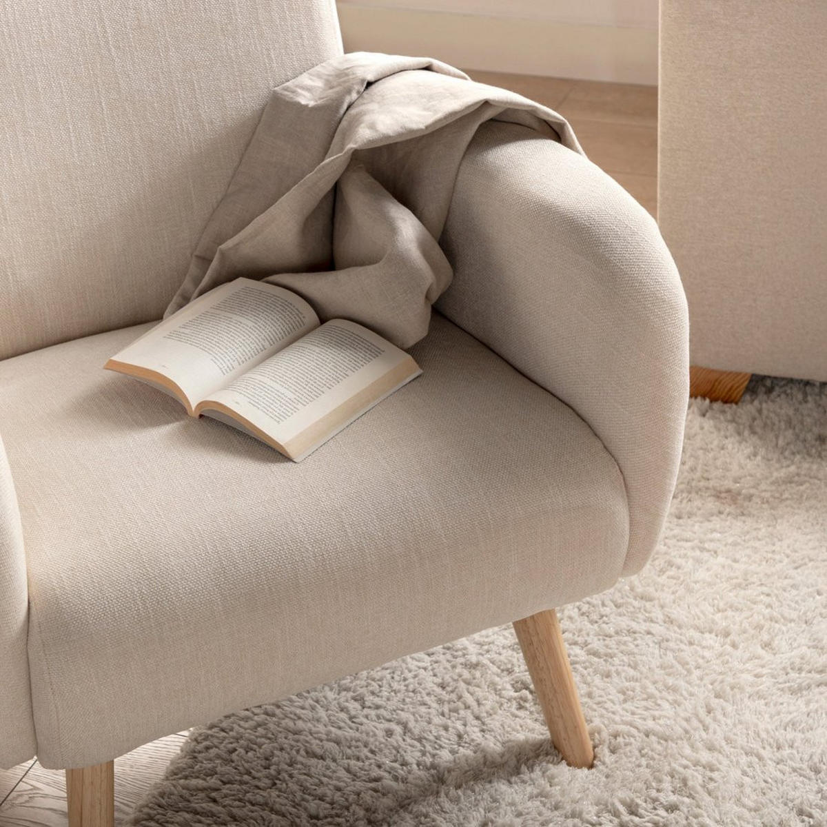 LESESESSEL Iraida Beige 73 cm x 82 cm - Beige, Textil (73/82/74cm) - Klast Home