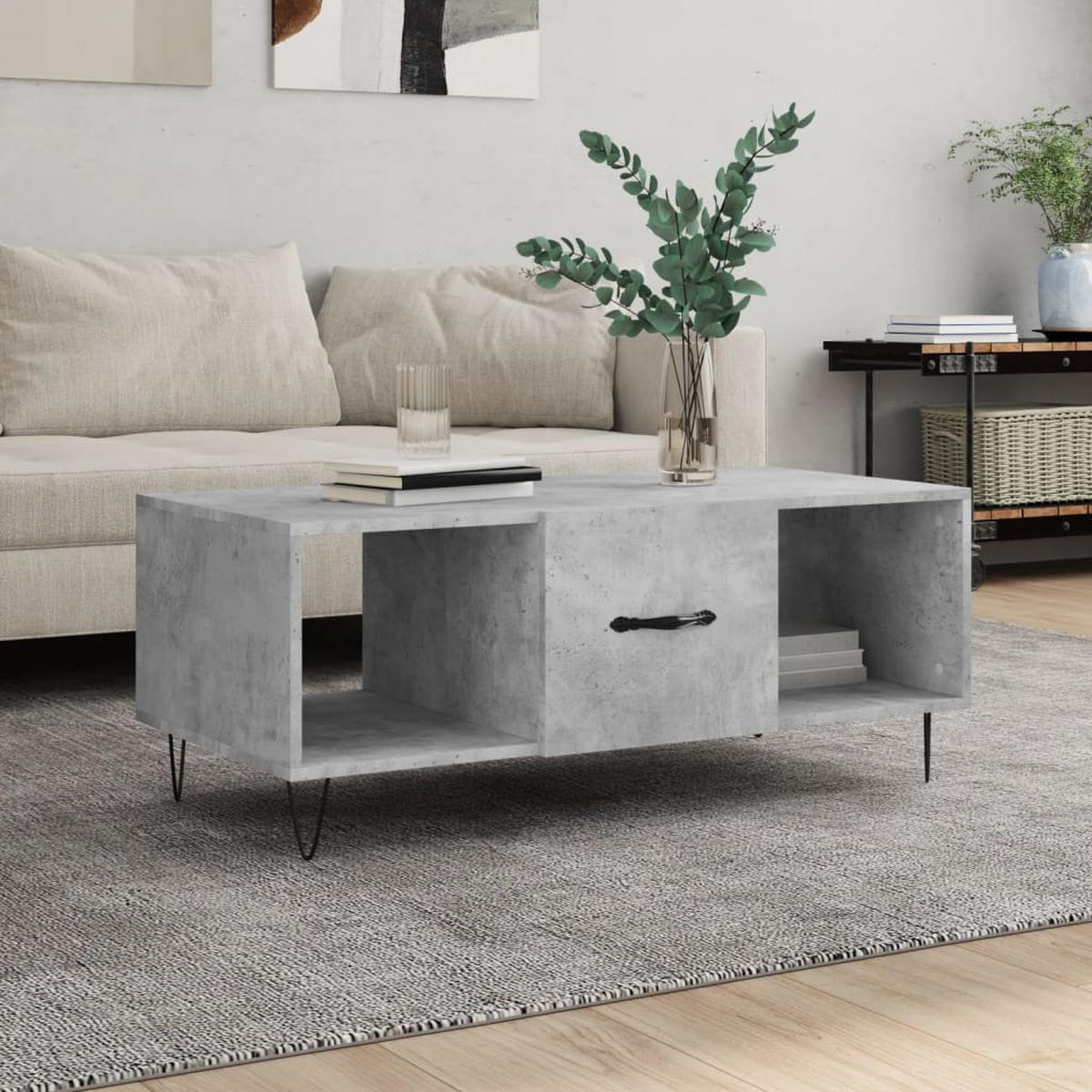 COUCHTISCH Betongrau 102x50x40 cm Holzwerkstoff - Grau, Holzwerkstoff (102/50/40cm) - furnicato