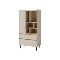 REGAL Luca LC06 - Sandfarben/Schwarz, Holzwerkstoff/Metall (80/165/40cm) - MIRJAN24