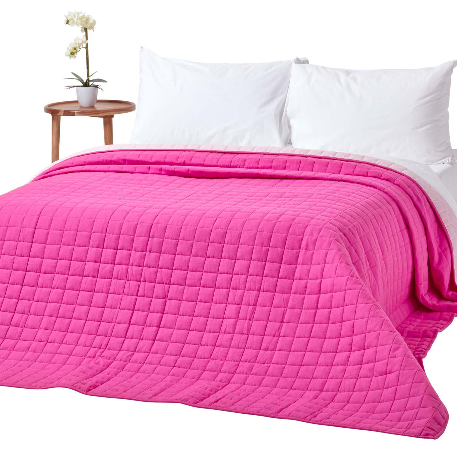 TAGESDECKE gesteppt mit Wende-Design, 150/200 cm - Rosa, Textil (150/200cm) - Homescapes