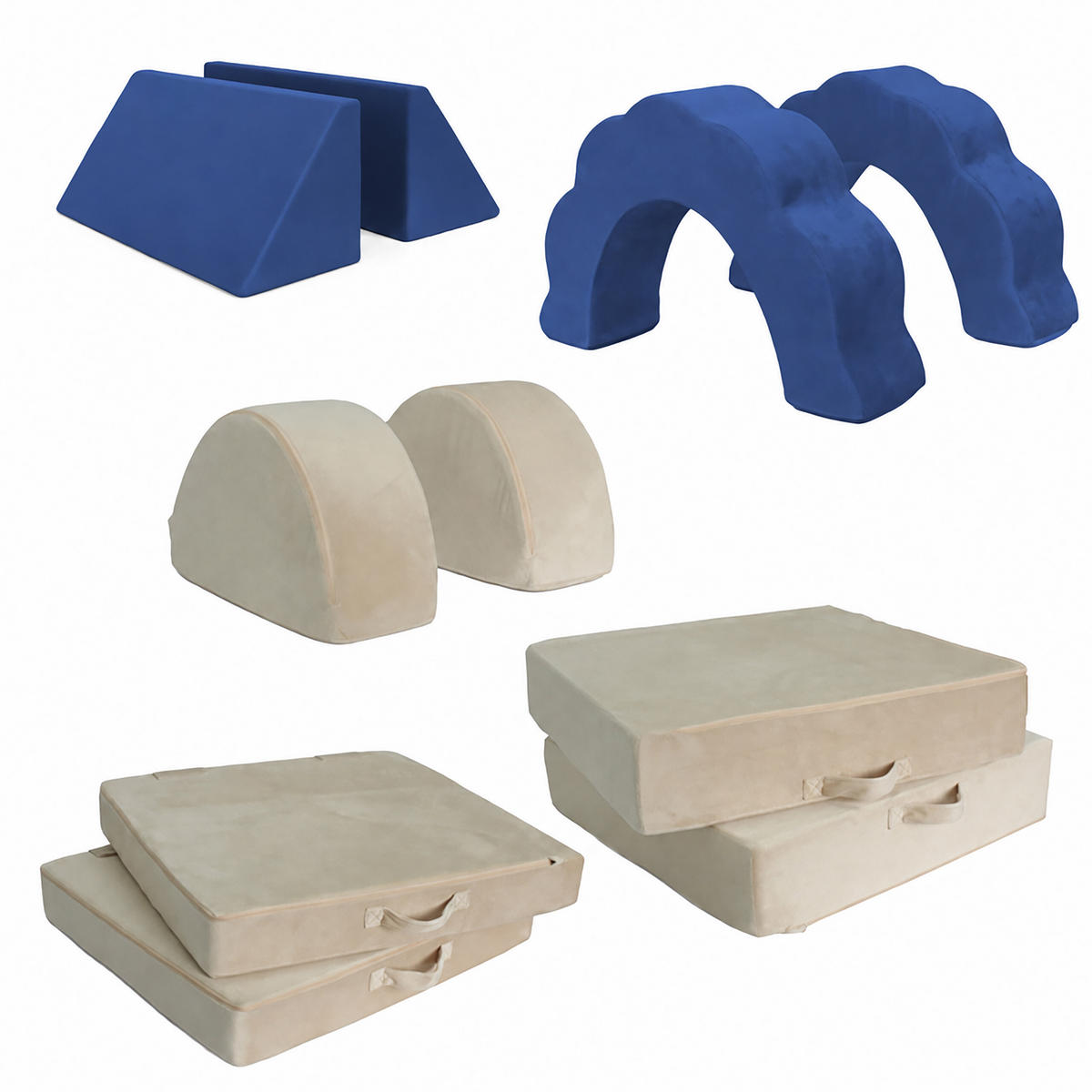 SPIELSOFA Blau Kinder 10-tlg.-Set modular - Multicolor, Kunststoff/Textil (150/47/65cm) - Relaxdays
