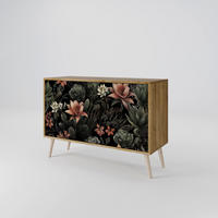 SIDEBOARD SECRET VERDURE, Eicheneffekt, 111x42x77,5 cm, 2 Türen - Eichefarben/Buchefarben, Holzwerkstoff/Buchenholz (111/77.5/42cm) - SpaceRebels