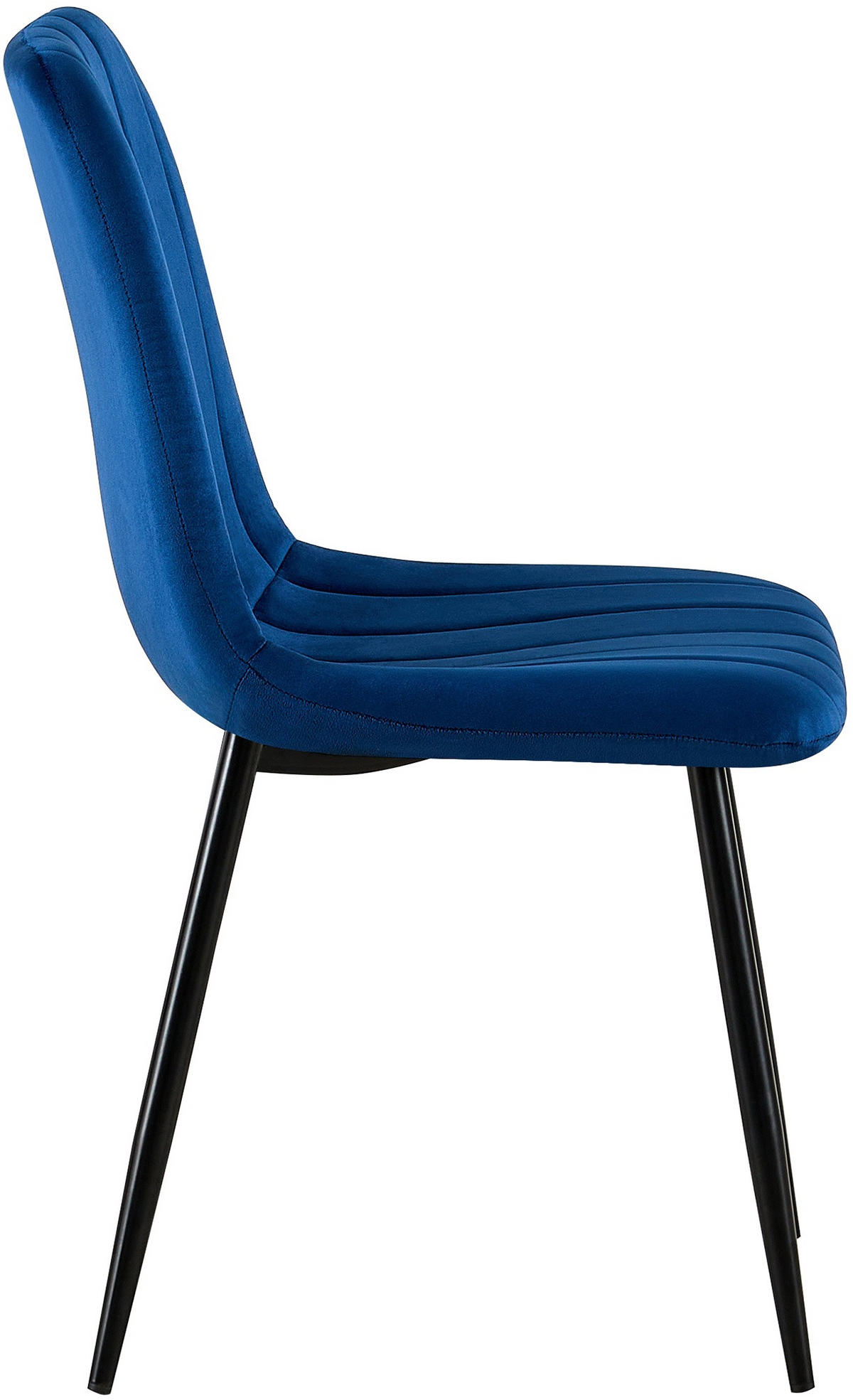STUHL Samt Blau - Blau/Schwarz, Textil/Metall (45/88/53cm) - CLP