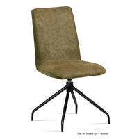 ESSZIMMERSTUHL drehbar (8er-Set) Divona 47x92x60 Schwarz/Olivgrün - Schwarz/Olivgrün, Kunststoff (60/92/47cm) - 58aufmkessel