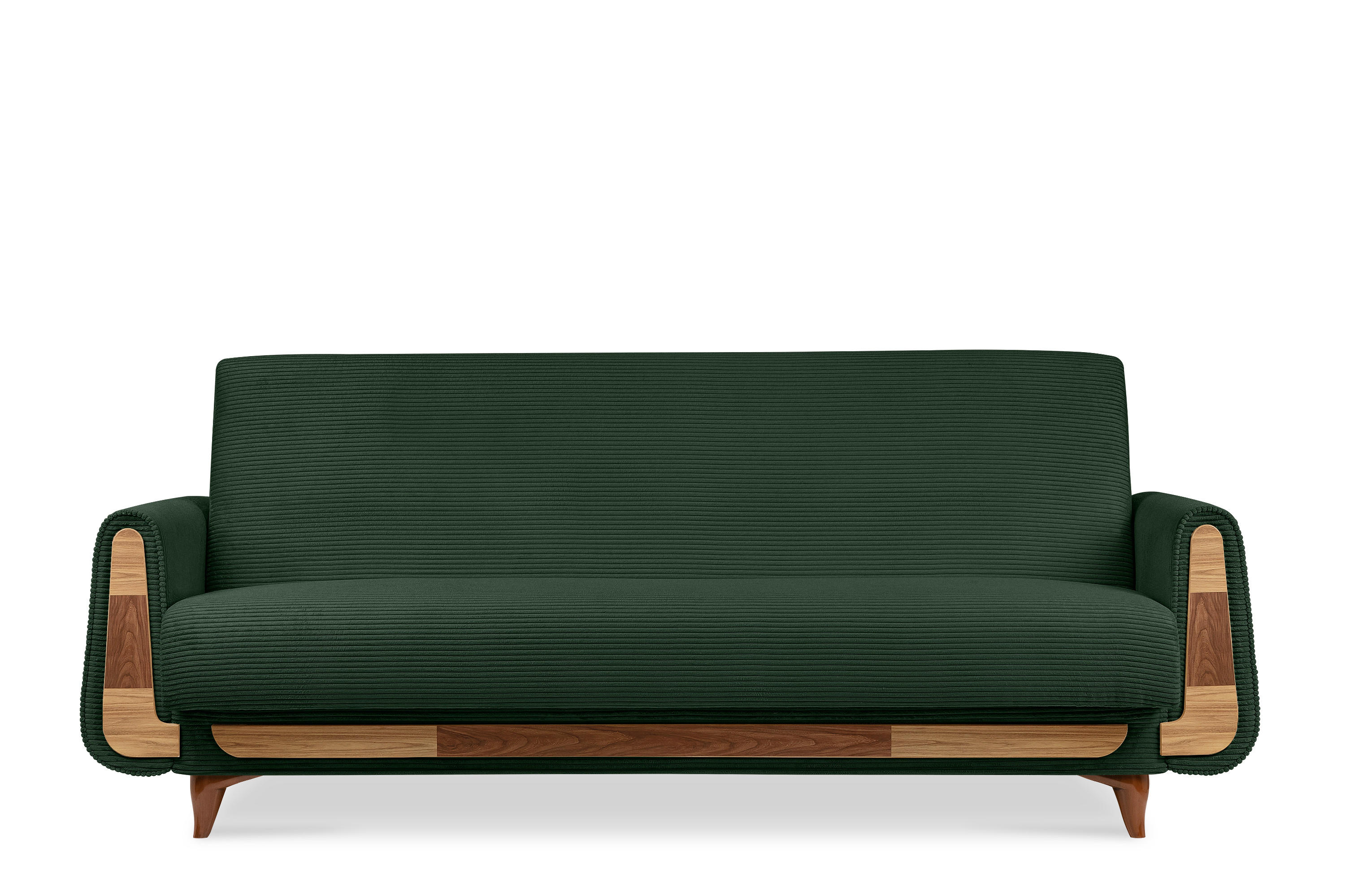 3-SITZER-SCHLAFSOFA GUSTAVO II mit Armlehnen, Dunkelgrün - Dunkelgrün, Holz/Holzwerkstoff (230/98/98cm) - KONSIMO®