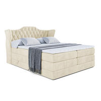 BOXSPRINGBETT VILA KING - 120x200 - H3/H4 - Beige - Beige, Holzwerkstoff (120/200cm) - ALTDECOR