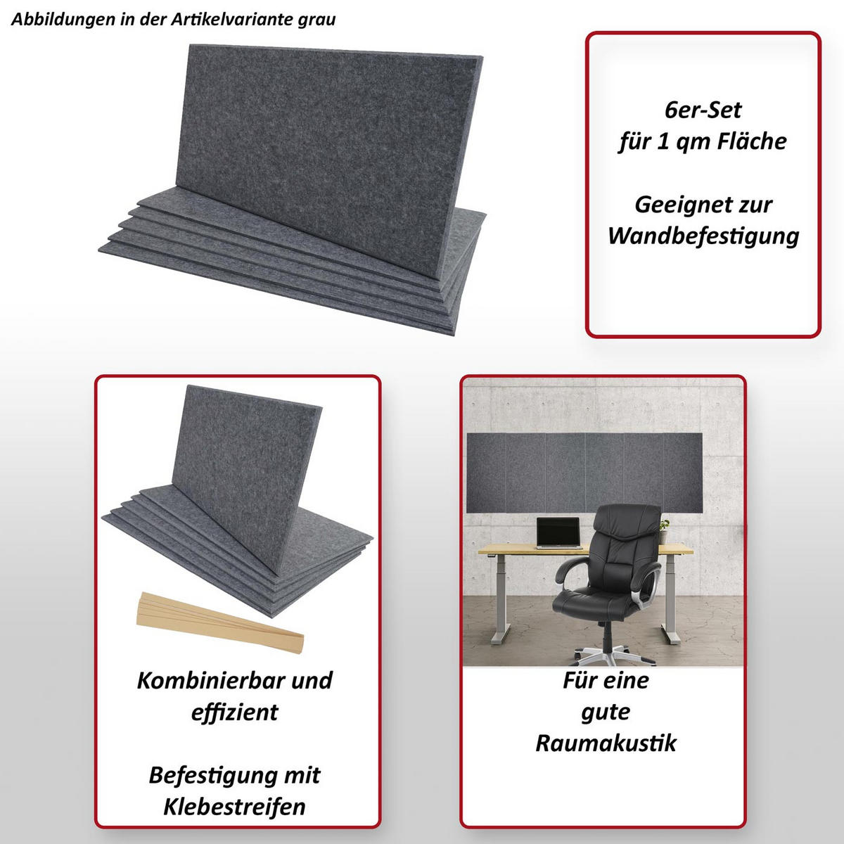 AKUSTIKWANDPANEEL Lila Komplett-Set - Lila, Textil (30/60/1cm) - MCW