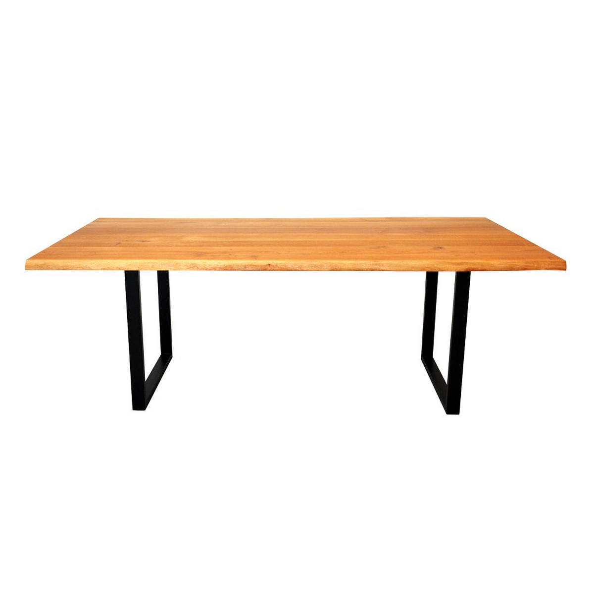 ESSTISCH 220 x 100 cm ULYSSE – 10 Personen / Massive Eiche, geölt - Schwarz/Naturfarben, Holz/Metall (220/100/75cm) - Weber Industries